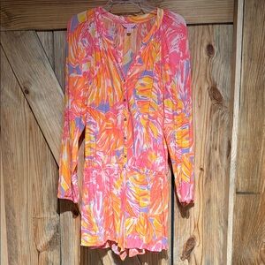 Lilly Pulitzer Pink and Orange Tropical Romper